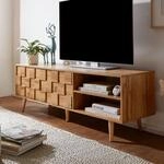 TV-Board Kommode 160cm MDF Eiche Dekor Design Front Lowboard mit 2 T&uuml;ren