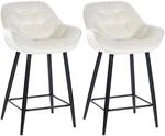 CLP 2er Set Barhocker Gibson Samt I Sitzh&ouml;he 76 cm I Tresenst&uuml;hle Mit Fu&szlig;st&uuml;tze