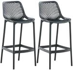 CLP Barhocker 2er Set Garten wetterfest Air, Gartenst&uuml;hle mit Lehne, Tresenst&uuml;hle