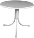 MFG Boulevard-Tisch &Oslash; 85 cm, Sevelit-Tischplatte, wei&szlig; Stahlrohrgestell