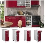 Vicco Schubunterschrank K&uuml;chenschrank K&uuml;chenzeile R-Line 30 cm Wei&szlig; Bordeaux T&uuml;r