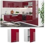 Vicco H&auml;ngeschrank K&uuml;chenschrank K&uuml;chenzeile R-Line 45 cm Wei&szlig; Bordeaux T&uuml;r