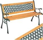 tectake&reg; Gartenbank, 2-Sitzer, wetterfest, 128 x 51 x 73 cm