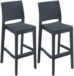 CLP 2er Set Barhocker Jamaica Mit Fu&szlig;st&uuml;tze I Outdoor-Tresenhocker In Rattan-Optik