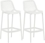 CLP Barhocker 2er Set Garten wetterfest Air, Gartenst&uuml;hle mit Lehne, Tresenst&uuml;hle