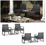 OK-Living Sitzgruppe Gartenm&ouml;bel Gartensitzgruppe Rattan Anthrazit Stuhl Tisch