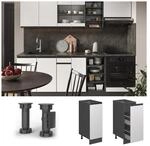 Vicco Apothekerunterschrank K&uuml;chenschrank K&uuml;chenm&ouml;bel R-Line J-Shape Anthrazit