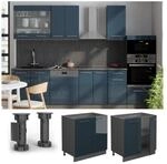 Vicco Unterschrank Fame-Line Anthrazit Dunkelblau Hochglanz 80 cm ohne Arbeitsplatte