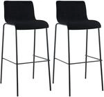 CLP Barhocker 2er Set mit Lehnen Hover, Barst&uuml;hle stapelbar mit Stoffbez&uuml;ge,