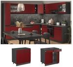 Vicco Schubunterschrank K&uuml;chenschrank K&uuml;chenm&ouml;bel R-Line J-Shape Anthrazit Rot 80