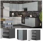 Vicco Eckh&auml;ngeschrank Fame-Line Anthrazit Hellblau-Grau gerahmt 57 cm