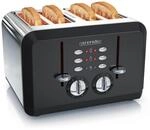 Arendo - Automatik Toaster 4 Scheiben in Edelstahl - bis zu vier Sandwich und