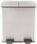 HTI-Living M&uuml;lleimer mit 2 Kammern Jannik 40 Liter Silber