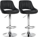 CLP Barhocker 2er Set h&ouml;henverstellbar mit Lehne Milet, Barst&uuml;hle gepolstert