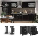 Vicco Schubladenunterschrank K&uuml;chenschrank R-Line Solid Anthrazit Schwarz 60 cm