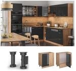 Vicco Eckunterschrank K&uuml;chenschrank K&uuml;chenzeile R-Line 86 cm Eiche Anthrazit T&uuml;r