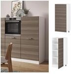 Vicco Backofenumbauschrank K&uuml;chenschrank K&uuml;chenzeile R-Line 60 cm Wei&szlig; Edelgrau