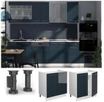 Vicco Sp&uuml;lenunterschrank Fame-Line Wei&szlig; Dunkelblau Hochglanz 80 cm ohne