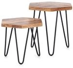 byLIVING Zweisatztisch ELEA, B 45x40 cm, H 45/55 cm, Mangoholz natur/schwarz
