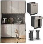 Vicco Schubunterschrank Fame-Line Anthrazit Grau-Beige gerahmt 60 cm ohne