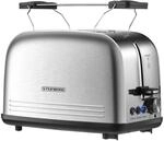 Steinborg 2 Scheiben Edelstahl Toaster mit Br&ouml;tchenaufsatz Kr&uuml;melschublade 850W