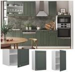 Vicco H&auml;ngeschrank K&uuml;chenschrank K&uuml;chenm&ouml;bel Fame-Line Wei&szlig; Gr&uuml;n-Gold Landhaus