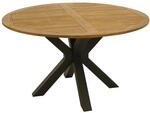 DEGAMO Tisch MADEIRA 130cm rund, Metall anthrazit + Akazie ge&ouml;lt, FSC&reg;-zertifiziert