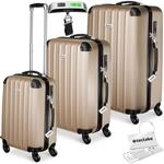 tectake&reg; 3er Kofferset, 3-teilig aus robustem ABS-Kunststoff inkl. Kofferwaage und