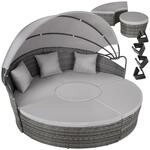 tectake&reg; Rattan Sonneninsel, widerstandsf&auml;hig, klappbares Sonnendach, variabel