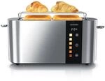 Arendo Toaster Edelstahl, Langschlitz, Touch Display, Br&auml;unungsgrad- &
