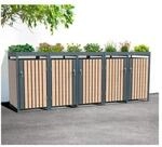 Westmann M&uuml;lltonnenbox Planta 5x 240 L Holzoptik 84x332x124,5cm