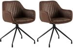 CLP 2er Set Esszimmerstuhl Welby I Drehbarer Sessel bis 150 kg belastbar I