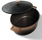 STONELINE ROSE GOLD 32x25cm Alu Guss Gourmet Br&auml;ter, H 12 cm, mit drip - down -