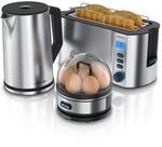 Arendo Fr&uuml;hst&uuml;cksset, Wasserkocher 1,5l, 4-Scheiben Langschlitztoaster, 7er