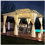 Swing&Harmonie Luxus LED - Pavillon 3x4m Minzo - inkl. Seitenw&auml;nde mit LED