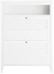 SoBuy Schuhschrank mit 2 T&uuml;ren Wei&szlig; 80x25x108cm Modern