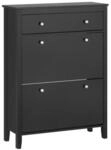 SoBuy Schuhschrank mit 1 Schublade Schwarz 80x25x108cm Nordisch