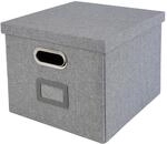 HMF Aufbewahrungsbox mit Deckel f&uuml;r DIN A4 H&auml;ngeregister, passend f&uuml;r Kallax, 33 x