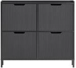 SoBuy Schuhschrank mit 4 Schubladen Schwarz 100x47x91cm Modern