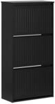 SoBuy Schuhschrank mit 3 T&uuml;ren Schwarz 61x26x119,5cm Funktional