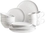 M&auml;ser Geschirr-Set, Keramik Andoro Wei&szlig;, Schwarz