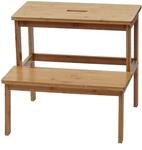 Tritthocker MCW-B87, Stufenhocker Trittbank Holzhocker, Bambus 43x47x38cm