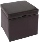 Hocker Sitzw&uuml;rfel Sitzhocker Aufbewahrungsbox Carrara, mit Deckel, Leder +