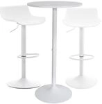 CLP Bartisch-Set Fernie I Runder Stehtisch Und 2x Barhocker Mit Kunststoff-Sitz