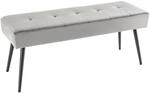 riess-ambiente Sitzbank BOUTIQUE - 100cm dunkelgrau Samt schwarze Metallbeine