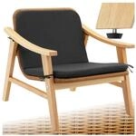 tectake&reg; Rattan Stuhl, mit lackiertem Holzgestell, h&ouml;henverstellbare F&uuml;&szlig;e,...