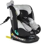 Moni Kindersitz Serengeti i-Size (40-150cm) Isofix, Kuscheltier, Nackenkissen grau