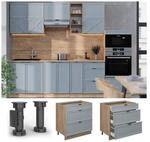 Vicco Schubladenunterschrank Fame-Line Eiche Hellblau-Grau gerahmt 80 cm mit