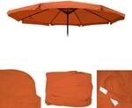 Ersatz-Bezug f&uuml;r Sonnenschirm Carpi Pro, Gastronomie Marktschirm mit Volant &Oslash; 5m,