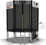 Juskys Trampolin JumpMaster S &Oslash; 183 cm &ndash; Gartentrampolin mit Netz, Leiter &